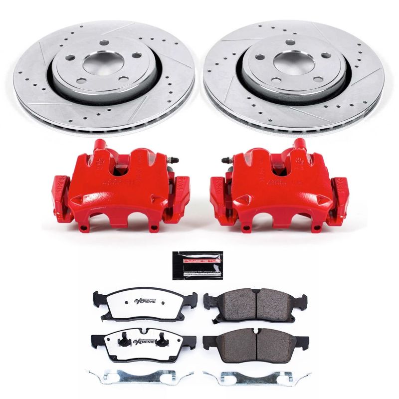 Power Stop 11-16 Jeep Gr& Cherokee Front Z36 Truck & Tow Kit w/Cals