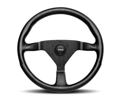 Momo Montecarlo Steering Wheel 350 mm - Black Leather/Black Stitch/Black Spokes