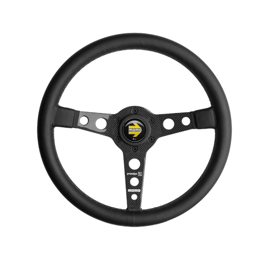 Prototipo 6C /  350 mm / Black Leather & Gray Stitch / Carbon Fiber Spokes